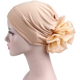 Skullies & Beanies Women Flower Elastic Turban Beanie Head Scarf wrap Chemo Cap hat for Cancer Patient - Khaki - CC18743XC6O ...