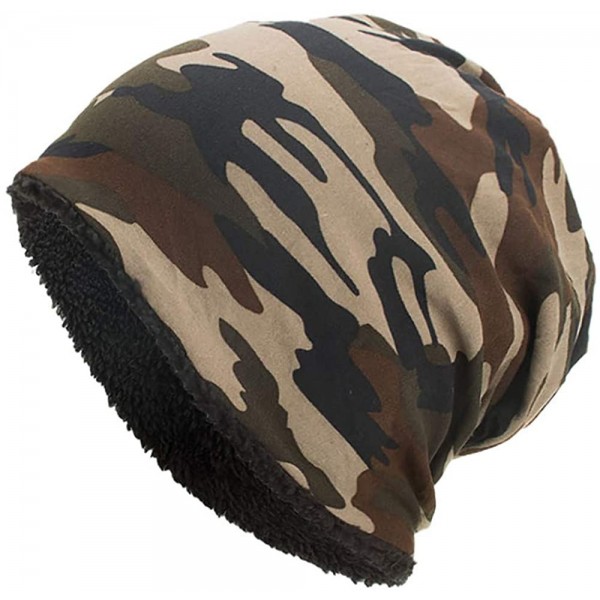 Skullies & Beanies Women Men Warm Baggy Camouflage Crochet Winter Wool Ski Beanie Skull Caps Hat - Coffee - C8197UW7E63 $9.83