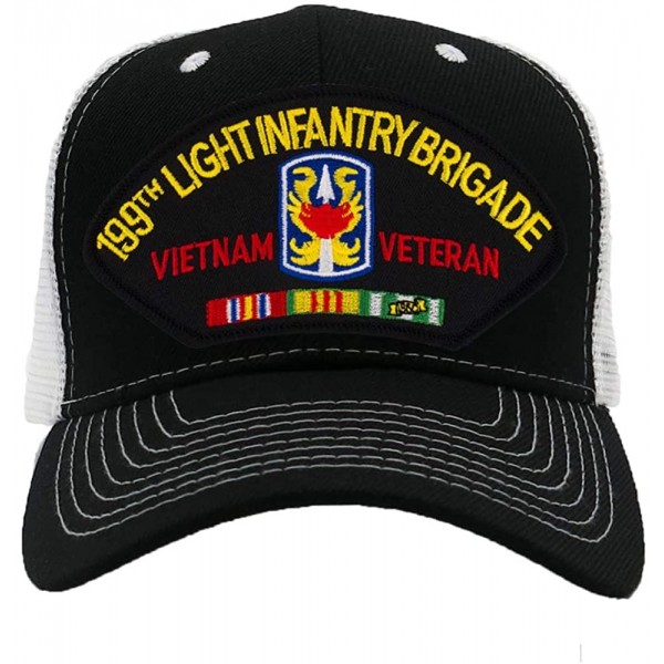 Baseball Caps 199th Light Infantry Brigade - Vietnam Hat/Ballcap Adjustable One Size Fits Most - Mesh-back Black & White - CC...