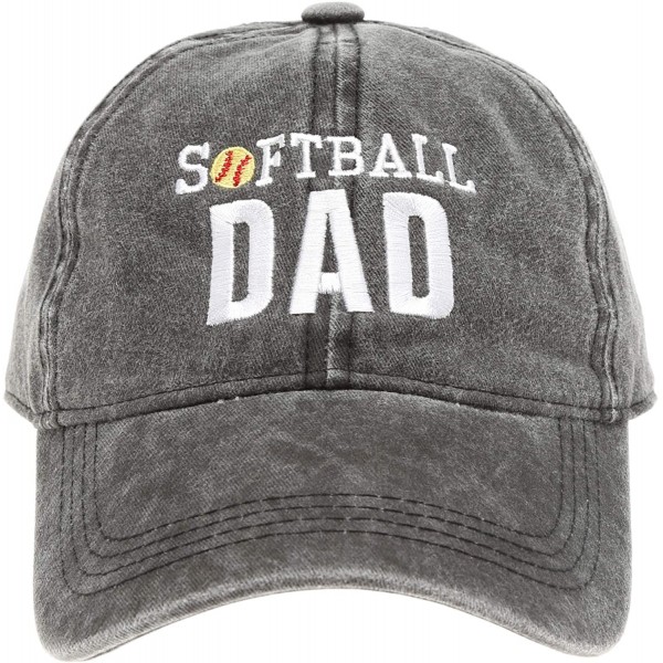 Baseball Caps Baseball Dad Hat Vintage Washed Cotton Low Profile Embroidered Adjustable Baseball Caps - Softball Dad - Black ...