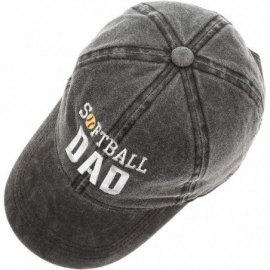 Baseball Caps Baseball Dad Hat Vintage Washed Cotton Low Profile Embroidered Adjustable Baseball Caps - Softball Dad - Black ...