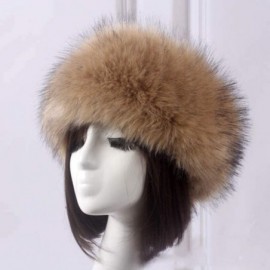 Skullies & Beanies Women's Faux Fur Headband Soft Winter Cossack Russion Style Hat Cap - Khaki - C418L8K9KXZ $11.13