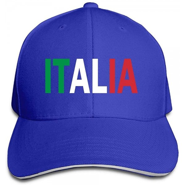 Baseball Caps Italia Outdoor Snapback Sandwich Duck Tongue Cap Adjustable Baseball Hat Plain Cap for Men Women - Royalblue - ...