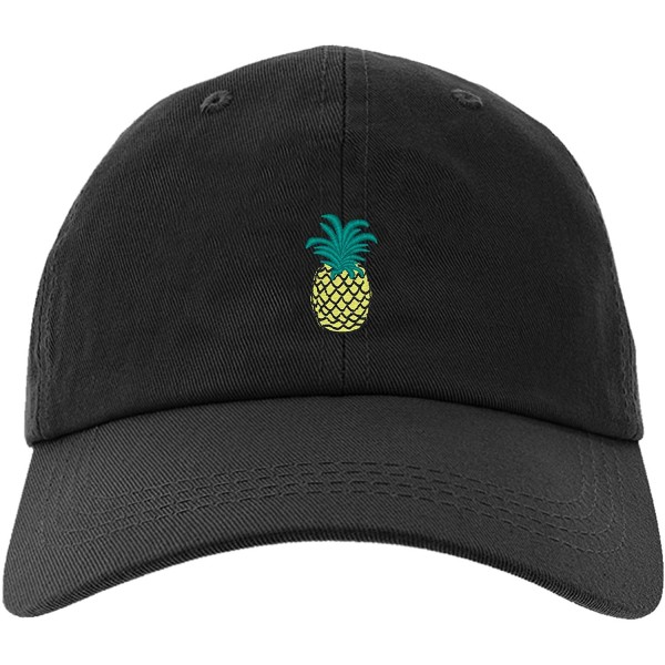 Baseball Caps Pineapple Embroidered Dad Hat for Man and Women- Adjustable Baseball Cap - Black - C418IWA5SZQ $14.90