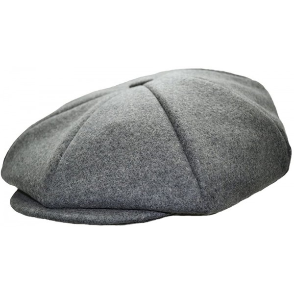 Newsboy Caps Mens Melton Wool 8 Panel Applejack Newsboy Baker Boy Cap Made in USA - Heather Grey - C71267ZUPGH $26.46