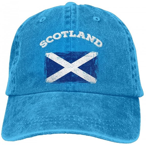 Baseball Caps Men&Women Adjustable Yarn-Dyed Denim Baseball Caps Scotland Flag Hiphop Cap - Royalblue - CS18K2QEAW0 $11.27