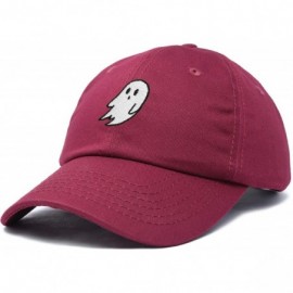 Baseball Caps Ghost Embroidery Dad Hat Baseball Cap Cute Halloween - Maroon - CN18YR248S0 $9.43