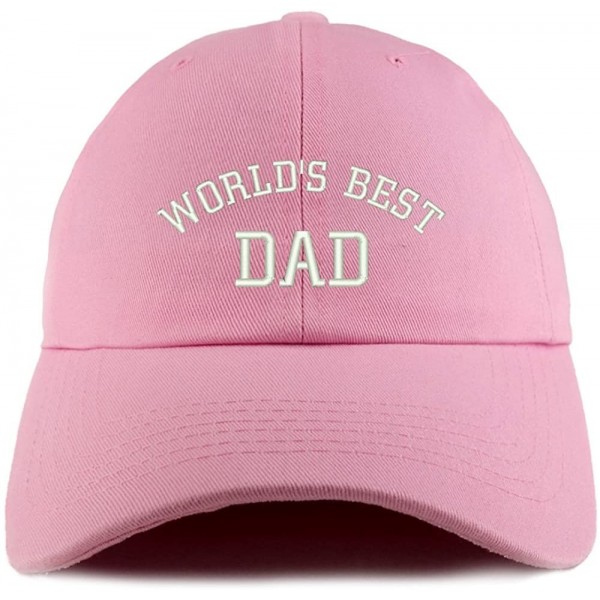 Baseball Caps World's Best Dad Embroidered Low Profile Soft Cotton Dad Hat Cap - Pink - CF18D56QQ54 $13.73
