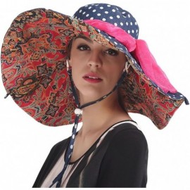 Sun Hats KM Women Summer Outdoor Foldable UV Protection Super Large Ponytail Beach - Red - CO11XRZ5CGJ $40.71