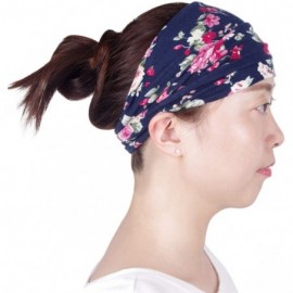 Headbands Boho Headbands for Women Retro Printed Floral Hair Bands Seamless Elastic Band Headband Fashion Head wrap - CE18UXG...