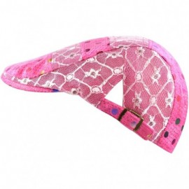 Newsboy Caps New Cool Lace Mesh Colorful Polka Dot Newsboy Ivy Trendy Hat - Fuchsia - C212EF8Y465 $9.60