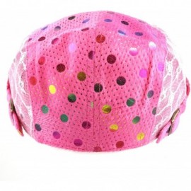 Newsboy Caps New Cool Lace Mesh Colorful Polka Dot Newsboy Ivy Trendy Hat - Fuchsia - C212EF8Y465 $20.89