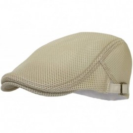 Newsboy Caps Ivy Cap Straw Weave Linen-Like Cotton Cabbie Newsboy Hat MZ30038 - Mesh_beige - CW18W8DX33D $12.74