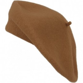 Berets Solid Color French Wool Beret - Brown - CT11CQA5KQR $7.61