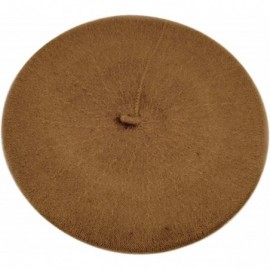 Berets Solid Color French Wool Beret - Brown - CT11CQA5KQR $7.61