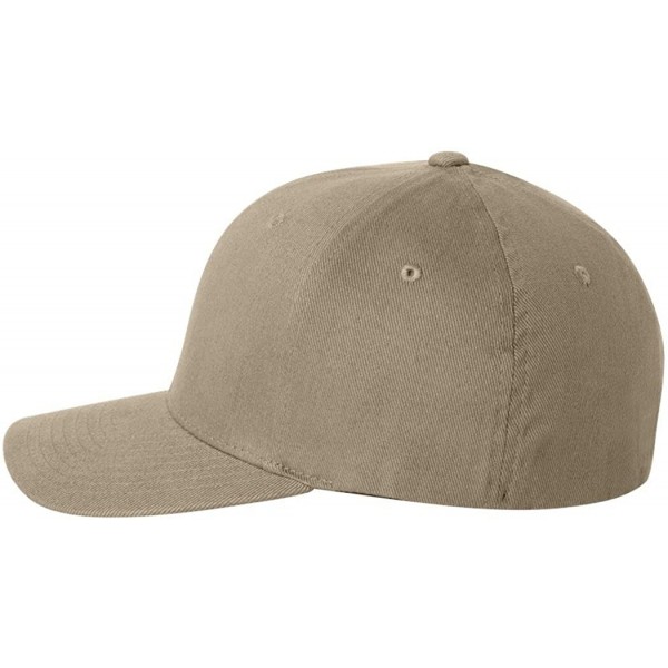 Baseball Caps Flexfit Brushed Twill Cap - Khaki - CC11664HVXF $14.93