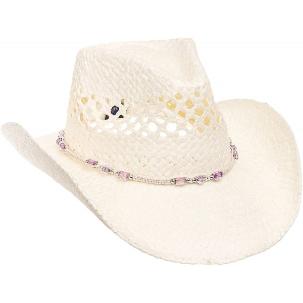 Cowboy Hats Womens Straw Outback Toyo Cowboy Hat - Natural - C211TTBSJ29 $13.83