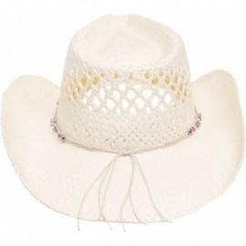 Cowboy Hats Womens Straw Outback Toyo Cowboy Hat - Natural - C211TTBSJ29 $13.83