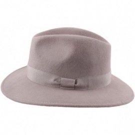 Fedoras Traveller Cavalier Wool Felt Fedora Hat - Taupe - CH187IS9KG5 $48.21