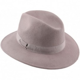 Fedoras Traveller Cavalier Wool Felt Fedora Hat - Taupe - CH187IS9KG5 $48.21