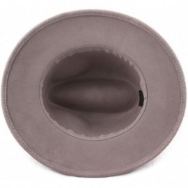 Fedoras Traveller Cavalier Wool Felt Fedora Hat - Taupe - CH187IS9KG5 $48.21