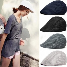 Newsboy Caps Unisex Duck Mesh Sun Flat Cap Golf Beret Newsboy Cabbie Hat - White - CL12O5C0416 $6.68