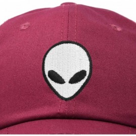 Baseball Caps Alien Head Baseball Cap Mens and Womens Hat - Maroon - C518M64EGZE $11.48