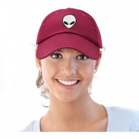 Baseball Caps Alien Head Baseball Cap Mens and Womens Hat - Maroon - C518M64EGZE $11.48