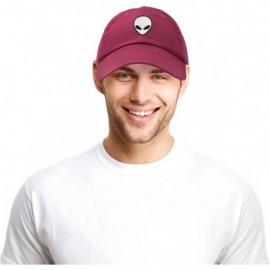 Baseball Caps Alien Head Baseball Cap Mens and Womens Hat - Maroon - C518M64EGZE $11.48