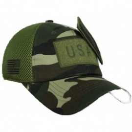 Baseball Caps USA American Flag Baseball Cap Patch Trucker Army CAMO Hat Hunting - Woodland Camo - CH18EE3NWAE $12.45