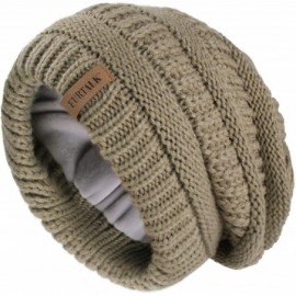 Skullies & Beanies Winter Beanie for Women Fleece Lined Warm Knit Skull Slouch Beanie Hat - 15-treegreen - C818UNYYSIK $16.60