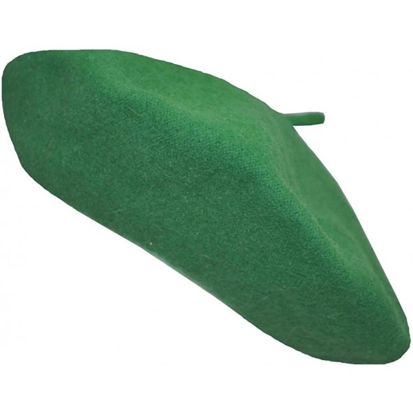 Berets Classic 100% Wool Beret Cap Hat 11" Kelly Green - CU129DTKZ91 $11.89