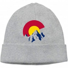 Skullies & Beanies Beanie Hat Colorado Flag Mountain Warm Skull Caps for Men and Women - Gray - CM18KIWHD8A $39.38