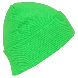 Skullies & Beanies Hot Neon Long Cuffed Winter Beanie - Neon Green - CW11BC4WO13 $11.64