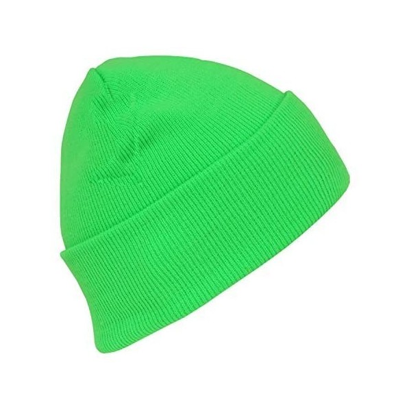 Skullies & Beanies Hot Neon Long Cuffed Winter Beanie - Neon Green - CW11BC4WO13 $11.64