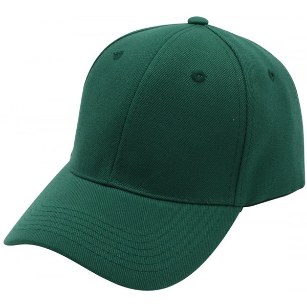 Baseball Caps Baseball Cap Men Women - Classic Adjustable Plain Hat - Dark Green - CY17YIZZDO6 $7.30