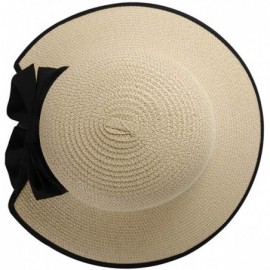 Sun Hats Summer Straw Beach Sun Visor Ponytail Hats for Women Foldable Floppy - Straw-nk-beige - C818QXWYXI3 $13.71