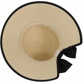 Sun Hats Summer Straw Beach Sun Visor Ponytail Hats for Women Foldable Floppy - Straw-nk-beige - C818QXWYXI3 $13.71