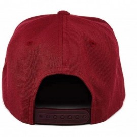 Baseball Caps USA 'Midnight Glory' Dark Leather Patch Classic Snapback Hat - One Size Fits All - Maroon - C318IGONUS6 $40.13