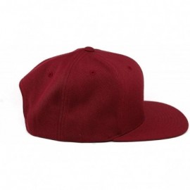 Baseball Caps USA 'Midnight Glory' Dark Leather Patch Classic Snapback Hat - One Size Fits All - Maroon - C318IGONUS6 $40.13