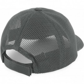 Baseball Caps Infant Size Unstructured Adjustable Trucker Mesh Baseball Cap - Dark Grey - CL18EQ8ENAZ $10.61