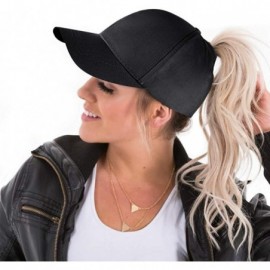 Sun Hats Ponytail Baseball Glitter Ponycaps Adjustable - Aa-classic-black - CW194UOYZXI $8.52