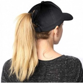 Sun Hats Ponytail Baseball Glitter Ponycaps Adjustable - Aa-classic-black - CW194UOYZXI $8.52