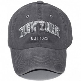 Baseball Caps Baseball Hat New-York Distressed-Adjustable-Strapback - Washed Cotton Dad Hat Unisex - Light Grey - CP18H885Q2D...