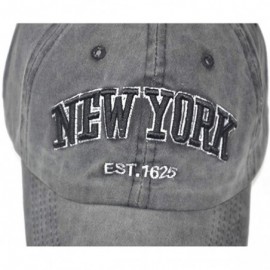 Baseball Caps Baseball Hat New-York Distressed-Adjustable-Strapback - Washed Cotton Dad Hat Unisex - Light Grey - CP18H885Q2D...
