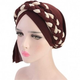 Skullies & Beanies Chemo Cancer Turbans Cap Twisted Braid Hair Cover Wrap Turban Headwear for Women - Tjm-341-pueple - C218M2...