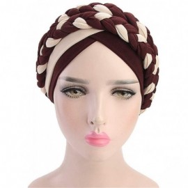 Skullies & Beanies Chemo Cancer Turbans Cap Twisted Braid Hair Cover Wrap Turban Headwear for Women - Tjm-341-pueple - C218M2...