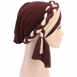 Skullies & Beanies Chemo Cancer Turbans Cap Twisted Braid Hair Cover Wrap Turban Headwear for Women - Tjm-341-pueple - C218M2...