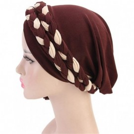 Skullies & Beanies Chemo Cancer Turbans Cap Twisted Braid Hair Cover Wrap Turban Headwear for Women - Tjm-341-pueple - C218M2...