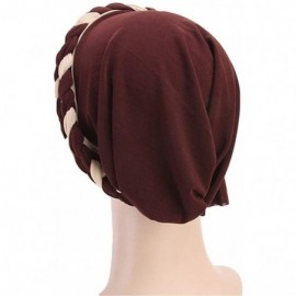 Skullies & Beanies Chemo Cancer Turbans Cap Twisted Braid Hair Cover Wrap Turban Headwear for Women - Tjm-341-pueple - C218M2...